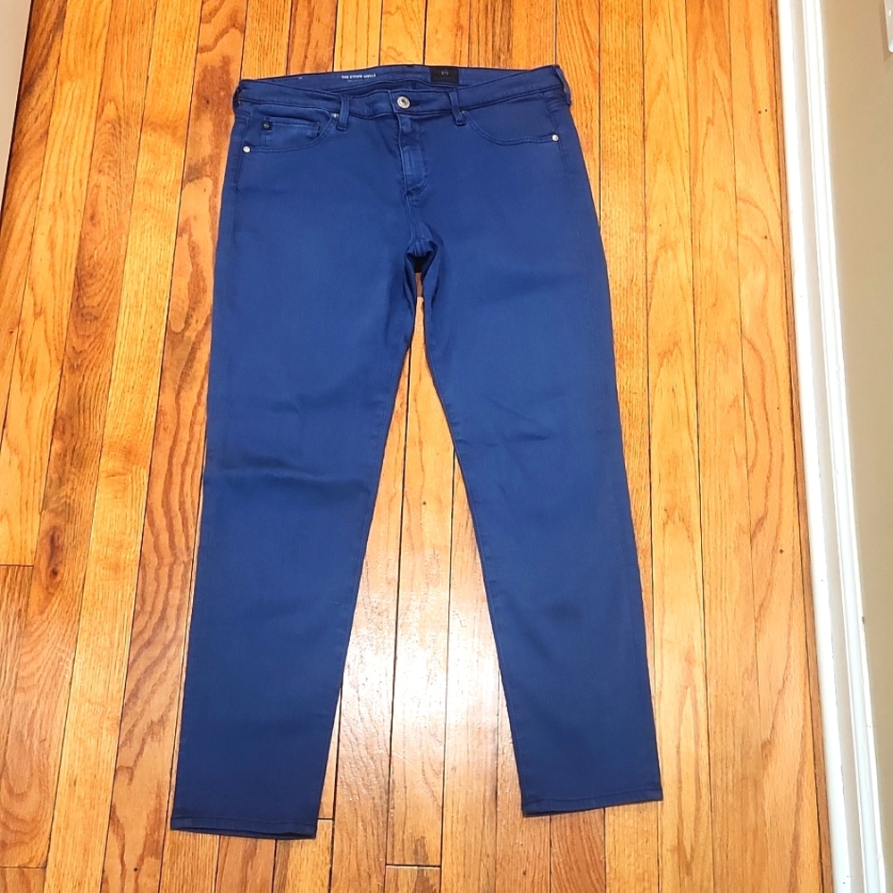 AG ▪︎ "The Stevie Ankle" Slim Straight Ankle Jean 👖  Blue Wash, Size 32R